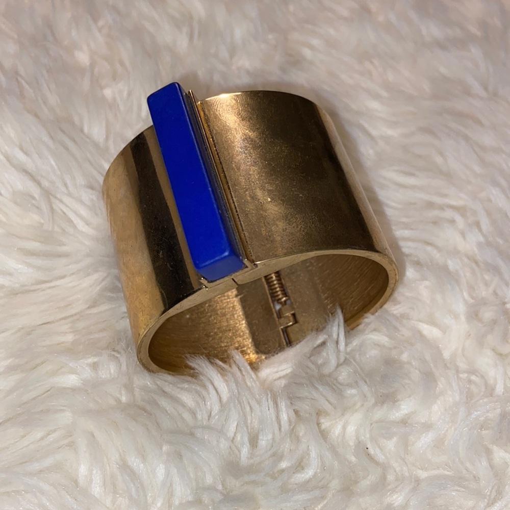 ANN TAYLOR Gold/Blue Cuff